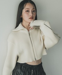 UNITED TOKYO | オーバーカラージップニット(ニット/セーター)