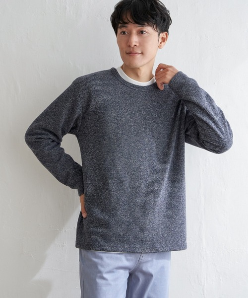 ikka(イッカ)の「【おっさんずラブ着用商品】メランジ畦プルオーバーインナーセット【2点セット】(スウェット・メンズ・ベージュ/グレー/ネイビー/グリーン・L/M/S/XL)」の5枚目の写真