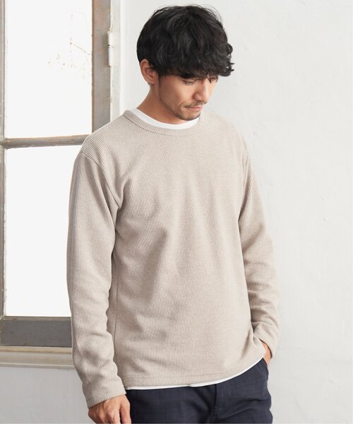 ikka(イッカ)の「【おっさんずラブ着用商品】メランジ畦プルオーバーインナーセット【2点セット】(スウェット・メンズ・ベージュ/グレー/ネイビー/グリーン・L/M/S/XL)」の6枚目の写真