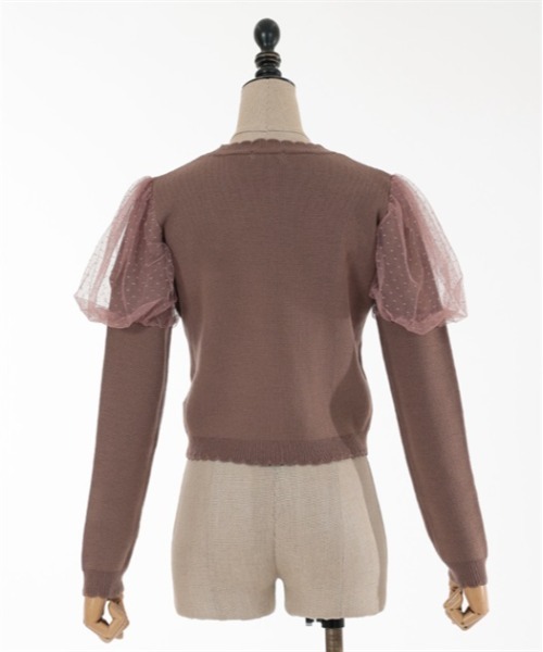 axes femme POETIQUE（アクシーズファムポエティック）の「クマジャカードニットプルオーバー（ニット/セーター・レディース・キナリ/ブラック/モカ・MEDIUM）」の12枚目の写真