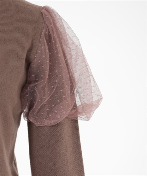 axes femme POETIQUE（アクシーズファムポエティック）の「クマジャカードニットプルオーバー（ニット/セーター・レディース・キナリ/ブラック/モカ・MEDIUM）」の16枚目の写真