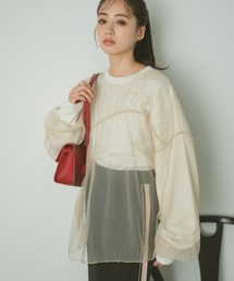 VANNIE U | ギャザーチュールレイヤードスウェット(スウェット)