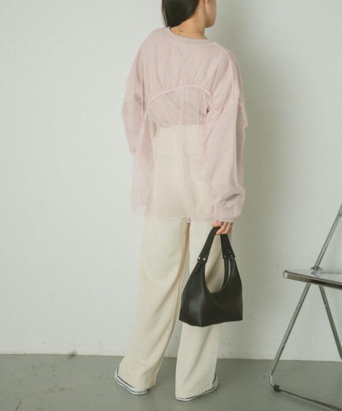 VANNIE U（ヴァニーユー）の「ギャザーチュールレイヤードスウェット（スウェット・レディース・ピンク/アイボリー/グレー・FREE）」の22枚目の写真