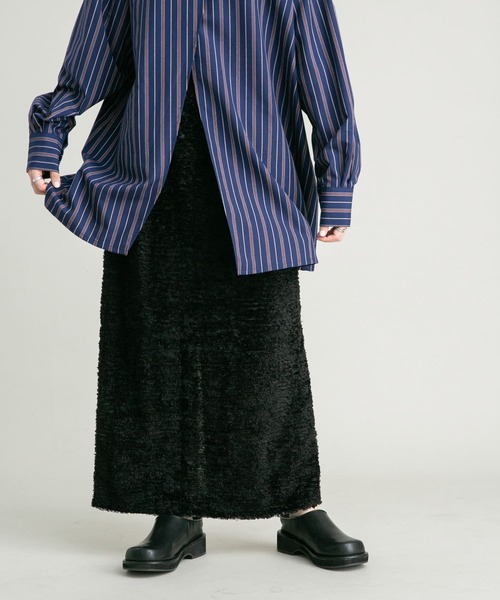 KBF(ケイビーエフ)の「ミニフリンジタイトスカート(スカート・レディース・ブルー/ブラック・ONE)」の3枚目の写真