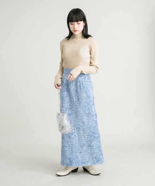 KBF(ケイビーエフ)の「ミニフリンジタイトスカート(スカート・レディース・ブルー/ブラック・ONE)」の12枚目の写真