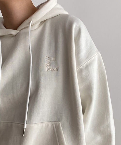 CANAL JEAN（キャナルジーン）の「El mar　Out of Dear刺繍裏起毛パーカー（パーカー・レディース・チャコールグレー/クリーム・ONE SIZE）」の8枚目の写真