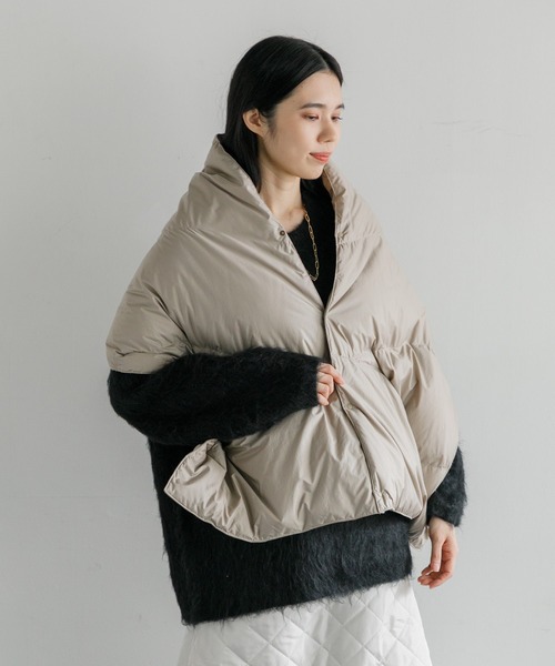 NANGA（ナンガ）の「NANGA DOWN PONCHO MUFFLER（ストール/ショール・レディース・モカ/ブラック・FREE）」の13枚目の写真