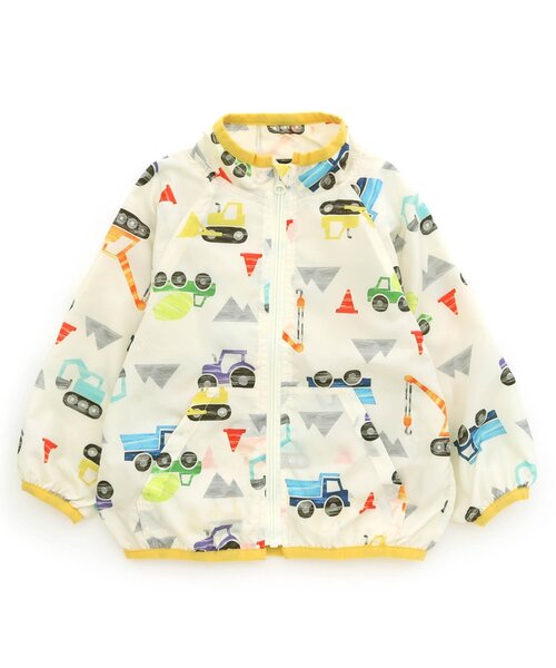 BIT'Z（ビッツ）の「働く車柄ポケッタブルウインドブレーカー（カーディガン/ボレロ・キッズ・キナリ/ライトグレー・120/95/110/80/90/100）」の5枚目の写真