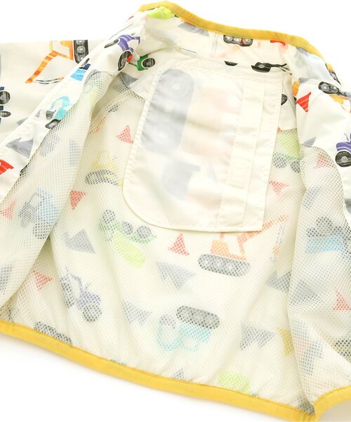 BIT'Z（ビッツ）の「働く車柄ポケッタブルウインドブレーカー（カーディガン/ボレロ・キッズ・キナリ/ライトグレー・120/95/110/80/90/100）」の6枚目の写真