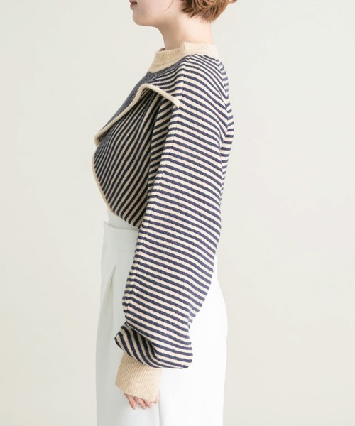 KBF（ケイビーエフ）の「2WAYタックボーダークロップドニット（ニット/セーター・レディース・ブラウン系その他/グリーン系その他/ブルー系その他・ONE）」の10枚目の写真