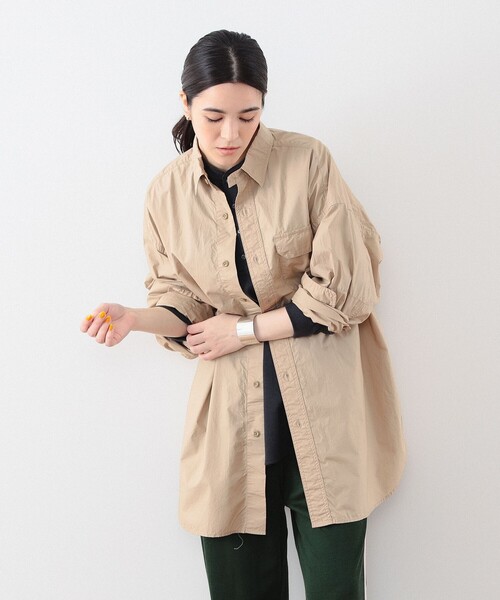 BEAMS BOY◆長袖シャツ/--/コットン/BEG/無地/13-11-0220-652/タイプライター ワーク ビッグシャ BEAMS BOY（ビームスボーイ）の「BEAMS BOY / タイプライター