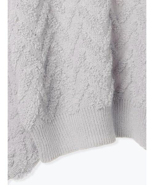 Samansa Mos2 blue（サマンサモスモスブルー）の「起毛ヘリンボーン柄ニットプルオーバー（ニット/セーター・レディース・グレー/キナリ/サックスブルー・F）」の4枚目の写真