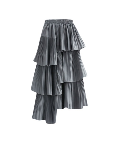 SETUP7（セットアップセブン）の「【SETUP7】アシメティアードスカート SCCH483（スカート・レディース・グレー/ブラック/ホワイト・FREE）」の6枚目の写真