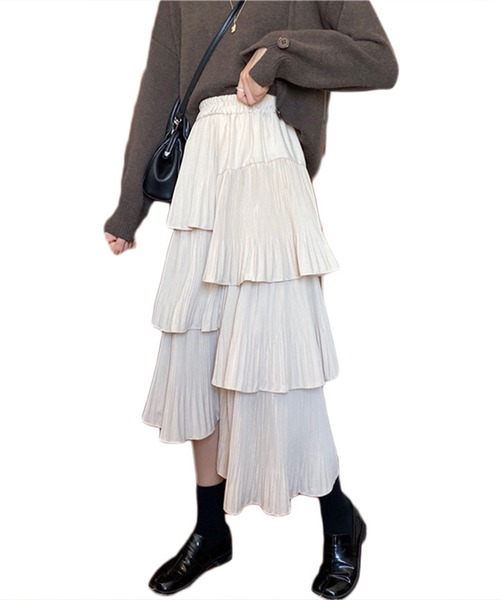 SETUP7（セットアップセブン）の「【SETUP7】アシメティアードスカート SCCH483（スカート・レディース・グレー/ブラック/ホワイト・FREE）」の7枚目の写真