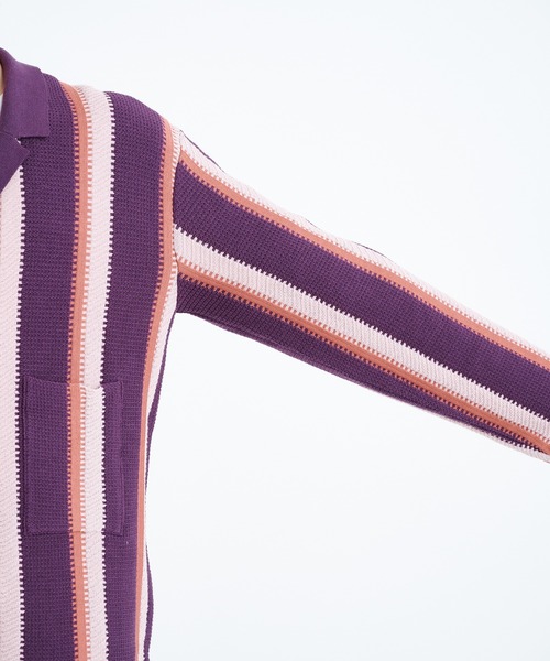 SASQUATCHfabrix.（サスクワァッチファブリックス）の「【Sasquatchfabrix./ サスクワッチファブリックス】STRIPE KNIT CARDIGAN（カーディガン/ボレロ・メンズ・マルチ/ワイン・M/L）」の9枚目の写真