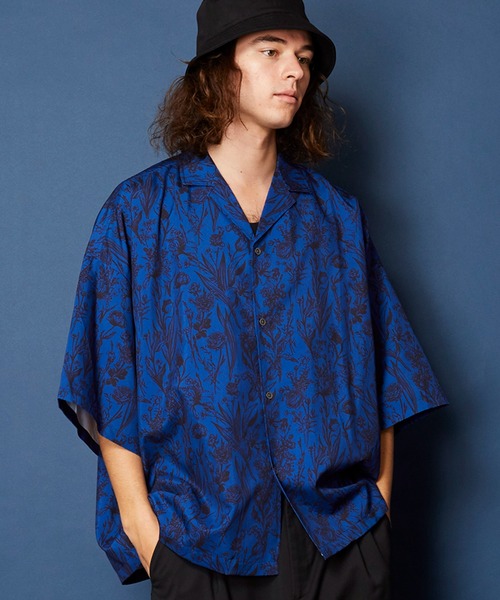 セール】ビッグシルエット総柄開襟アロハシャツ（シャツ