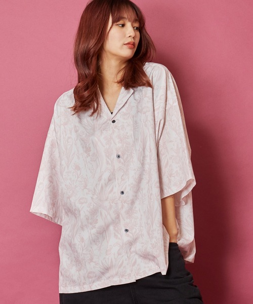 セール】ビッグシルエット総柄開襟アロハシャツ（シャツ