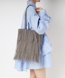 軽量 チュールティアードフリルトート