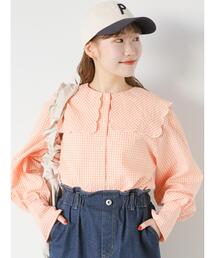 ehka sopo | ギンガムスカラップブラウス(セットアップ可)(シャツ/ブラウス)