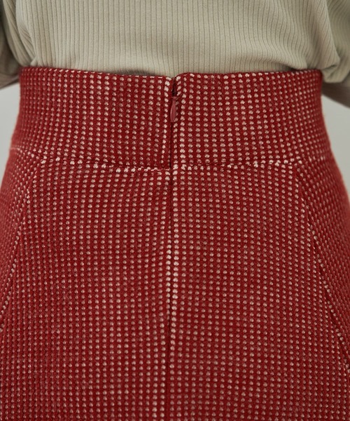 STYLE DELI(スタイルデリ)の「【Made in JAPAN】ニット調ワッフルロングフレアスカート(スカート・レディース・スミクロ/レッド・M/S)」の9枚目の写真