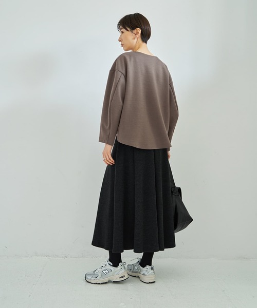 STYLE DELI(スタイルデリ)の「【Made in JAPAN】ニット調ワッフルロングフレアスカート(スカート・レディース・スミクロ/レッド・M/S)」の13枚目の写真