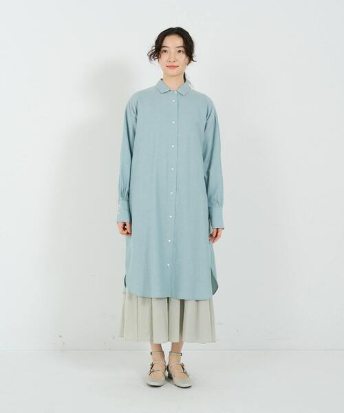 conges payes ADIEU TRISTESSE(コンジェ ペイエ アデュートリステス)の「ガーゼチュニックシャツ(チュニック・レディース・ホワイト系その他/ベージュ系その他/グリーン・38)」の7枚目の写真