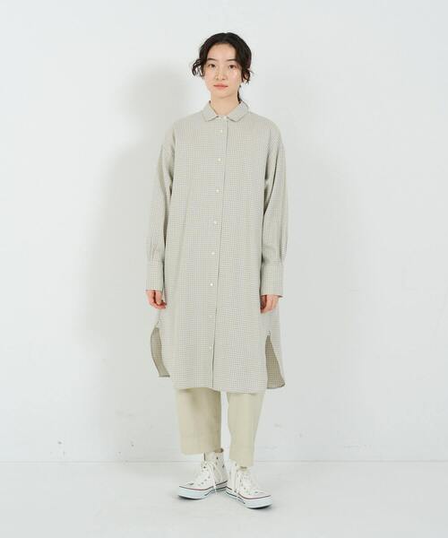 conges payes ADIEU TRISTESSE(コンジェ ペイエ アデュートリステス)の「ガーゼチュニックシャツ(チュニック・レディース・ホワイト系その他/ベージュ系その他/グリーン・38)」の10枚目の写真