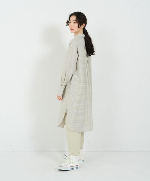 conges payes ADIEU TRISTESSE(コンジェ ペイエ アデュートリステス)の「ガーゼチュニックシャツ(チュニック・レディース・ホワイト系その他/ベージュ系その他/グリーン・38)」の11枚目の写真