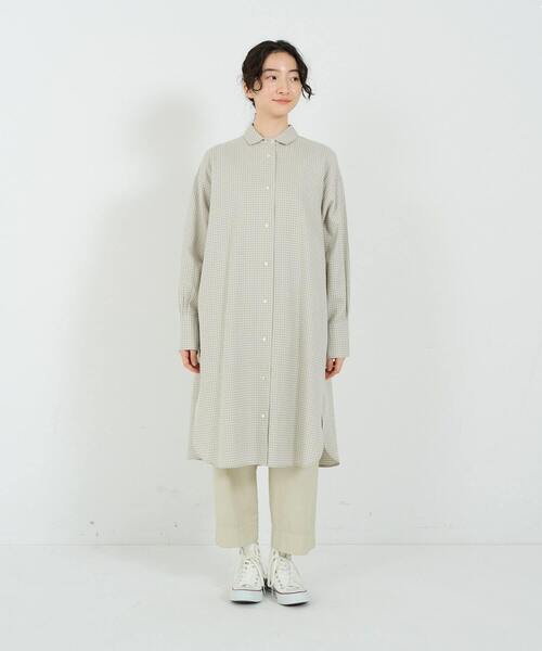 conges payes ADIEU TRISTESSE(コンジェ ペイエ アデュートリステス)の「ガーゼチュニックシャツ(チュニック・レディース・ホワイト系その他/ベージュ系その他/グリーン・38)」の13枚目の写真