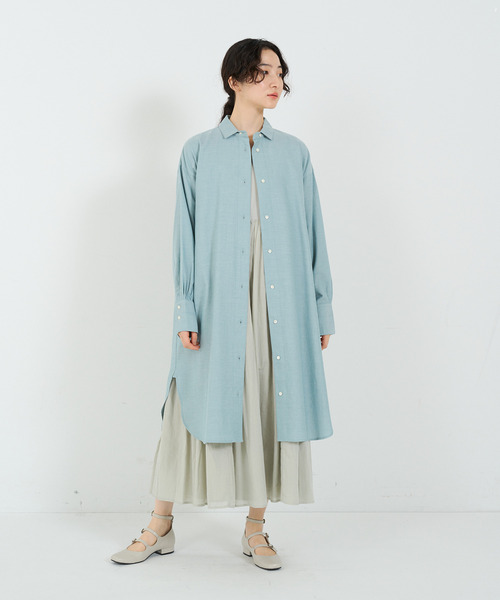 conges payes ADIEU TRISTESSE(コンジェ ペイエ アデュートリステス)の「ガーゼチュニックシャツ(チュニック・レディース・ホワイト系その他/ベージュ系その他/グリーン・38)」の3枚目の写真