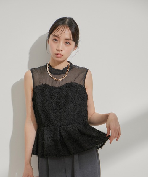 VIS（ビス）の「【VISDRESS】異素材切り替えビスチェ風サロペット（サロペット/オーバーオール・レディース・ブラック/キナリ・M/S）」の21枚目の写真