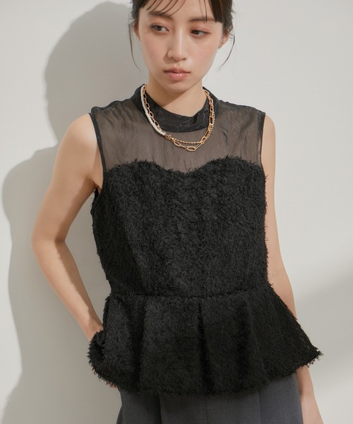 VIS（ビス）の「【VISDRESS】異素材切り替えビスチェ風サロペット（サロペット/オーバーオール・レディース・ブラック/キナリ・M/S）」の22枚目の写真