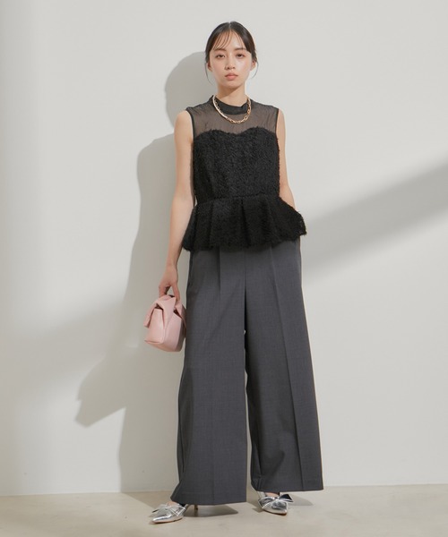 VIS（ビス）の「【VISDRESS】異素材切り替えビスチェ風サロペット（サロペット/オーバーオール・レディース・ブラック/キナリ・M/S）」の12枚目の写真