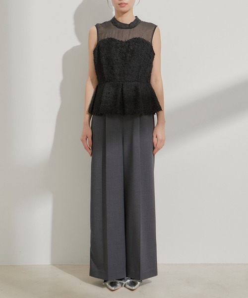 VIS（ビス）の「【VISDRESS】異素材切り替えビスチェ風サロペット（サロペット/オーバーオール・レディース・ブラック/キナリ・M/S）」の15枚目の写真