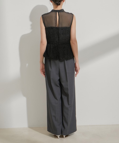 VIS（ビス）の「【VISDRESS】異素材切り替えビスチェ風サロペット（サロペット/オーバーオール・レディース・ブラック/キナリ・M/S）」の5枚目の写真