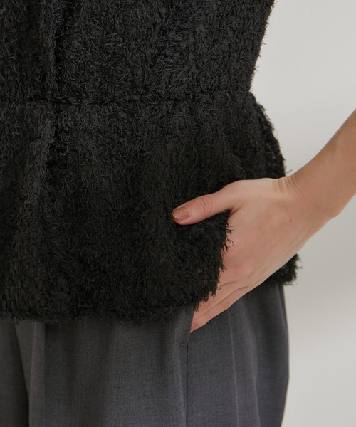 VIS（ビス）の「【VISDRESS】異素材切り替えビスチェ風サロペット（サロペット/オーバーオール・レディース・ブラック/キナリ・M/S）」の8枚目の写真