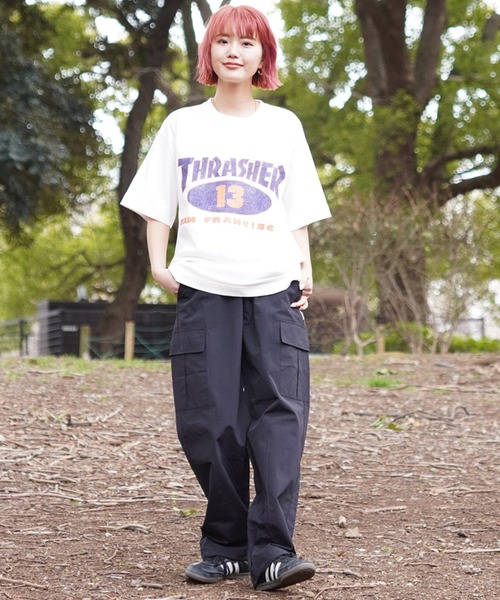 THRASHER(スラッシャー)の「【限定販売】THRASHER/スラッシャー ユニセックス Tシャツ オーバーサイズ バックプリント THML-24SPSST04(Tシャツ/カットソー・レディース・ブルー/ブラック/アイボリー・M/L)」の8枚目の写真