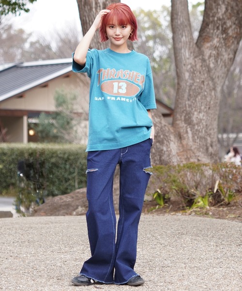 THRASHER(スラッシャー)の「【限定販売】THRASHER/スラッシャー ユニセックス Tシャツ オーバーサイズ バックプリント THML-24SPSST04(Tシャツ/カットソー・レディース・ブルー/ブラック/アイボリー・M/L)」の20枚目の写真