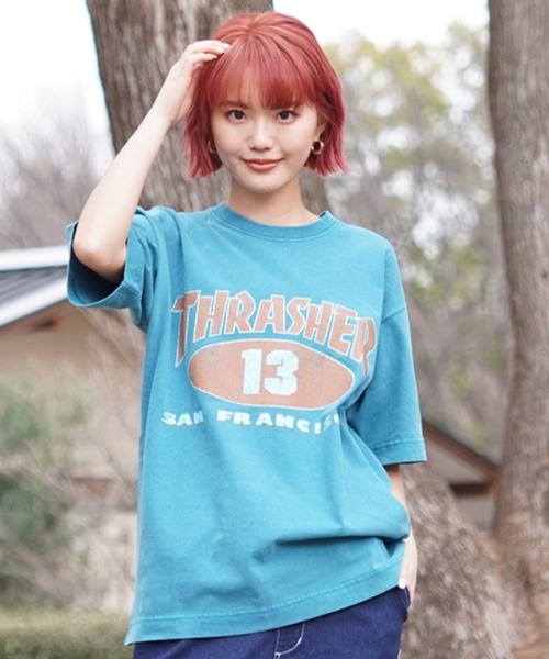 THRASHER(スラッシャー)の「【限定販売】THRASHER/スラッシャー ユニセックス Tシャツ オーバーサイズ バックプリント THML-24SPSST04(Tシャツ/カットソー・レディース・ブルー/ブラック/アイボリー・M/L)」の17枚目の写真