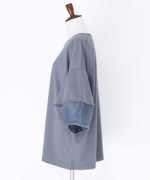 n'OrLABEL（ノアールレーベル）の「【機能素材】『ランタンスリーブTシャツ』（Tシャツ/カットソー・レディース・オフホワイト/グレイッシュブルー/グレイッシュベージュ/ブラック/オレンジ・1/2）」の13枚目の写真