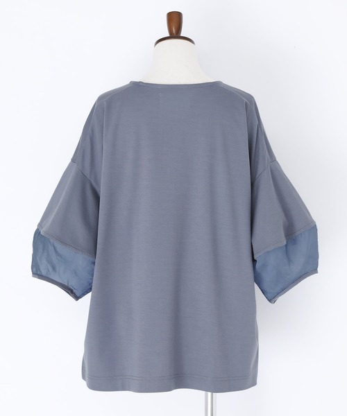 n'OrLABEL（ノアールレーベル）の「【機能素材】『ランタンスリーブTシャツ』（Tシャツ/カットソー・レディース・オフホワイト/グレイッシュブルー/グレイッシュベージュ/ブラック/オレンジ・1/2）」の14枚目の写真