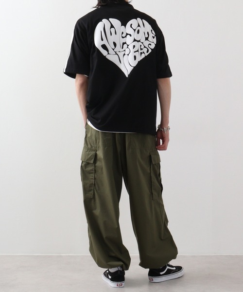 Jungle Storm(ジャングルストーム)の「JUNGLESTORM ハート発砲PT2本ラインハーフZIP(Tシャツ/カットソー・メンズ・ブルーグレー/ブラック/ブラック系その他/ホワイト/ホワイト系その他/ミント・M/L)」の8枚目の写真