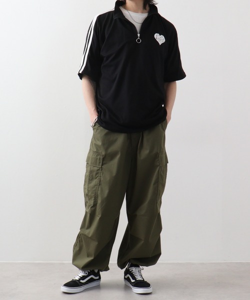 Jungle Storm(ジャングルストーム)の「JUNGLESTORM ハート発砲PT2本ラインハーフZIP(Tシャツ/カットソー・メンズ・ブルーグレー/ブラック/ブラック系その他/ホワイト/ホワイト系その他/ミント・M/L)」の7枚目の写真