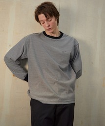 NUMBER (N)INE（ナンバーナイン）の「NUMBER (N)INE/ナンバーナイン NARROW STRIPED Number⑨ PRINTED L/S T-SHIRT（Tシャツ/カットソー・メンズ）」