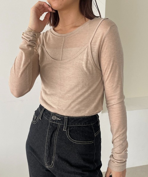 agawd パイピング  トップス AGAWD（アガウド）の「AGAWD パイピングメッシュカットソー（Tシャツ