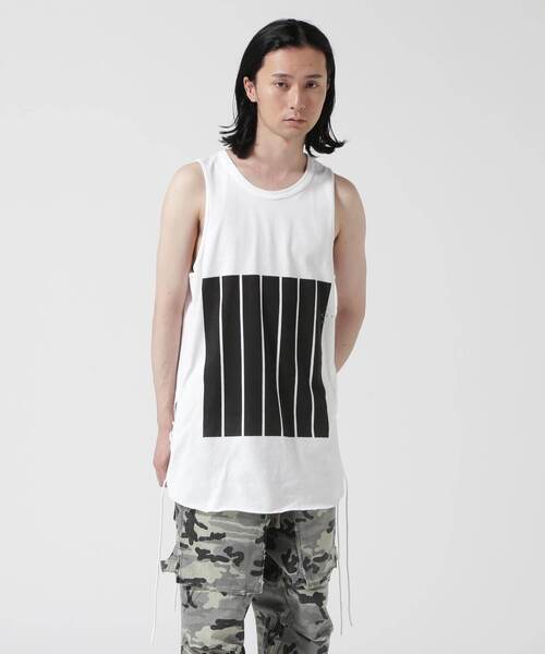 FACETASM（ファセッタズム）の「FACETASM/ファセッタズム/ 別注 7 BARS タンクトップ（タンクトップ・メンズ・ブラック/グレー/ホワイト・F）」の2枚目の写真