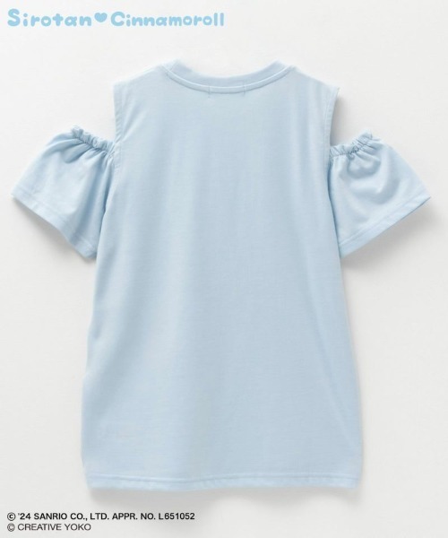 ☘️シナモロール襟付きＴシャツ＆キュロットスカート、肩開きＴシャツ120cm新品 しろたん × サンリオキャラクターズ シナモロール 肩あき