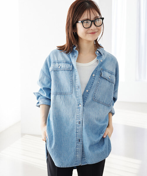 SLOBE IENA スローブイエナ　デニムビッグシャツ　ブルー SLOBE IENA スローブイエナ デニムビッグシャツ ブルー SLOBE