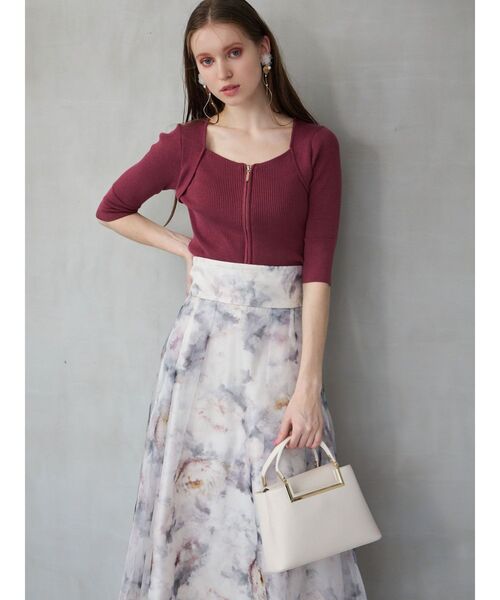 MERCURYDUO（マーキュリーデュオ）の「フロントZIPニット（ニット/セーター・レディース・ピンク/ブラック/ダークブラウン・FREE）」の22枚目の写真