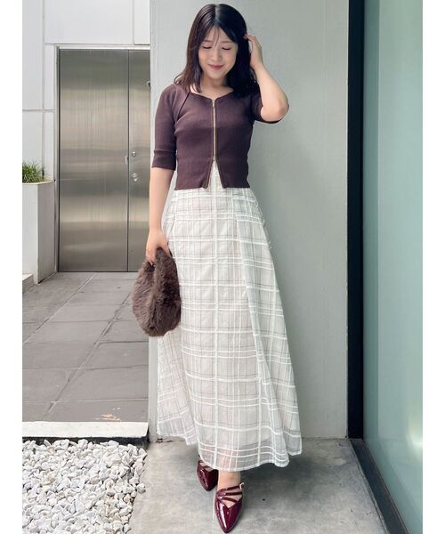 MERCURYDUO（マーキュリーデュオ）の「フロントZIPニット（ニット/セーター・レディース・ピンク/ブラック/ダークブラウン・FREE）」の12枚目の写真